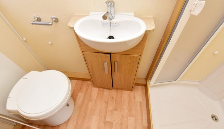 The 380/2's compact end washroom has an electric-flush loo, but as the shower isn't fully lined, check for damp or tray cracks