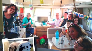 Decorated and filled with loved ones, the six-berth Elddis Avanté 866 has proved to be a great party van – and what do you think of the cake?!