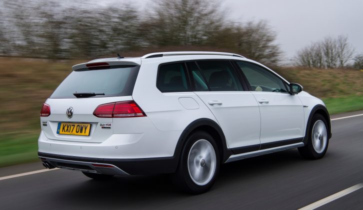 The chunky, more rugged looks reflect the VW Golf Estate Alltrack's extra skills, compared to the standard offering