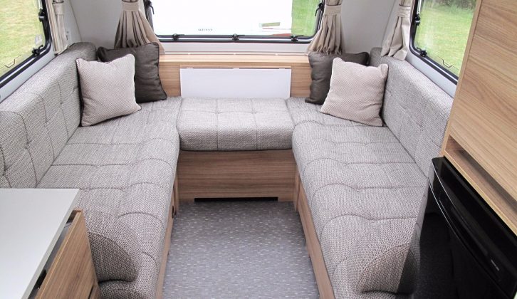 This grey upholstery, seen here in a 2018 Adria Altea 362 LH Forth, is the main update to the Altea range for the new season