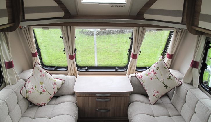 New Vibe soft furnishings also feature in the 2018 Quasar range of Lunar caravans