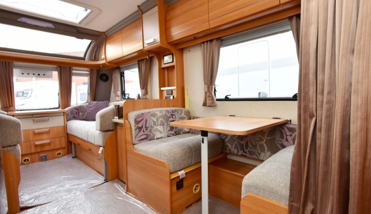 The 520/4’s side dinette makes up into two bunk beds – the VIP features LED lighting and a Pioneer stereo