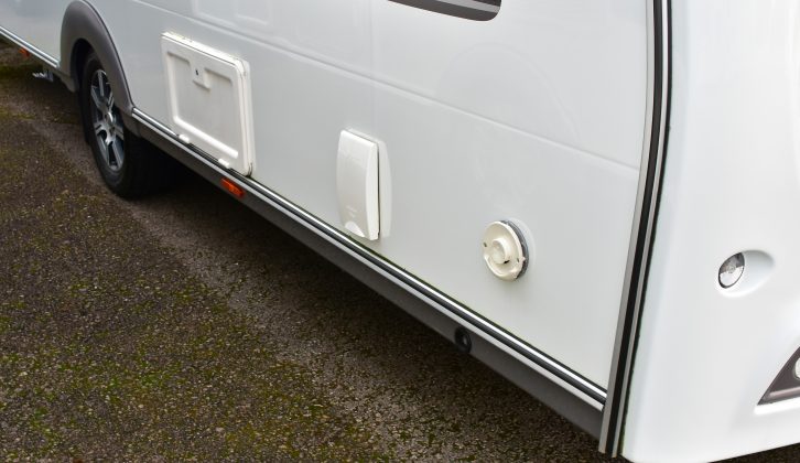 All service points except the fridge vents are located on the offside of the 2013 Coachman VIP 520/4