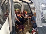 The Vango awning was invaluable, providing much-needed extra space for a party of 10