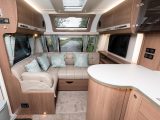 The 2018 Buccaneer Barracuda's USP is this L-shaped front lounge