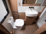All VIPs from Coachman caravans for 2018 are all-Dometic which brings this new toilet, as seen in this 675's end washroom