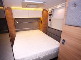 The large central roof-mounted vent will help to keep the bedroom area cool on hot days – read more about the features in this master bedroom in the Practical Caravan Adria Alpina 613 UC Missouri review