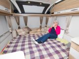 Making the 2.01m x 1.50m front double bed is simple – you need only pull out the frame and arrange the cushions