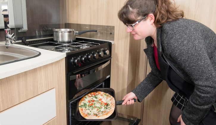 The Thetford Caprice III combines a powerful electric oven with a four-burner gas hob