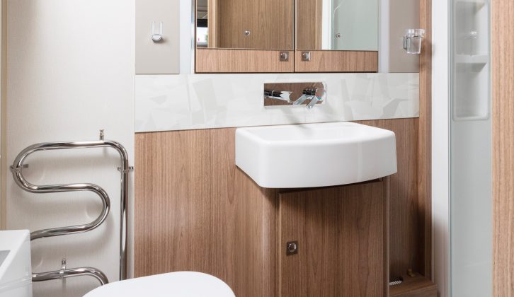 Coachman caravans are known for having high quality washrooms – and the VIP 575's is no exception