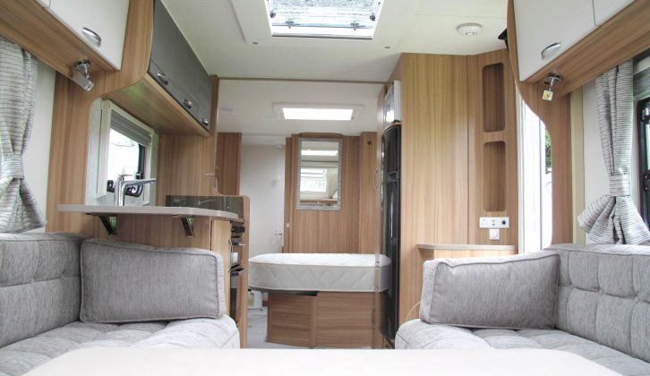 Note the different lockers for the lounge and kitchen in this 2.33m-wide van