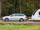This version of the 467cm-long Octavia Estate has a 1354kg kerbweight, so it's not an especially heavy tow car