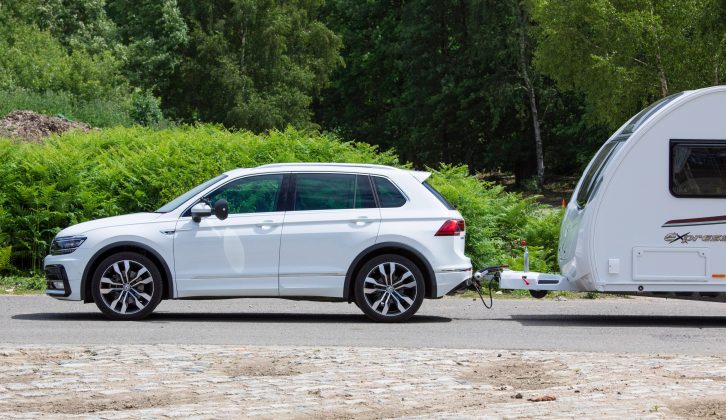The VW Tiguan's 1723kg kerbweight means it has an 85% match figure of 1465kg – its towball limit is 100kg