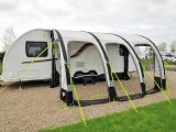The colour of this Prima awning by Bailey is very on trend – luminous guylines are handy after dark