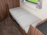 The dinette single is 1.87m x 0.73m – a fourth berth (a bunk over this) is no longer an option