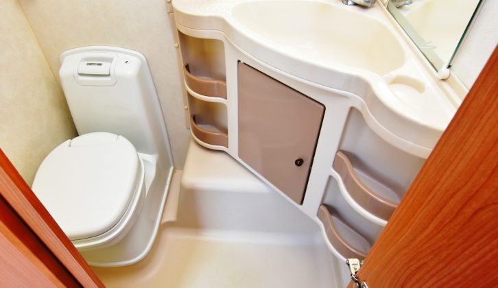 There’s a manual-flush loo and the moulded vanity unit offers good storage in the compact washroom – the shower cubicle is separate