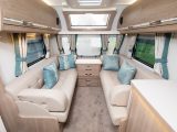 As standard, the Camino’s lounge comes with ‘Lugano Reflections’ soft furnishings, but our test van featured padded leather upholstery, a £930 cost option