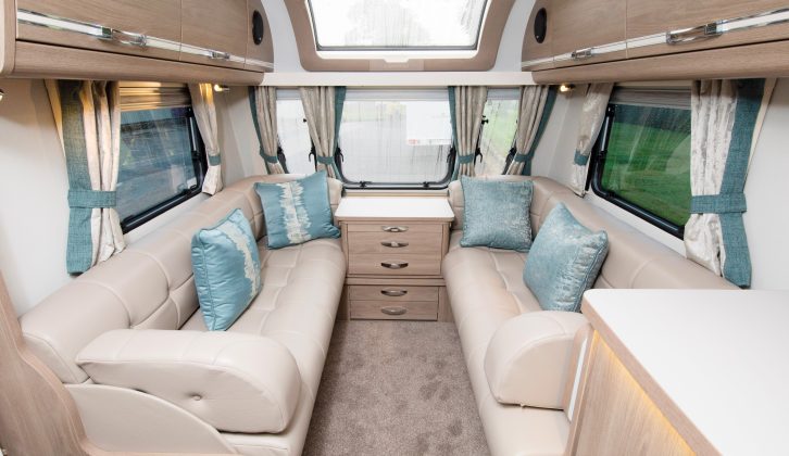 As standard, the Camino’s lounge comes with ‘Lugano Reflections’ soft furnishings, but our test van featured padded leather upholstery, a £930 cost option