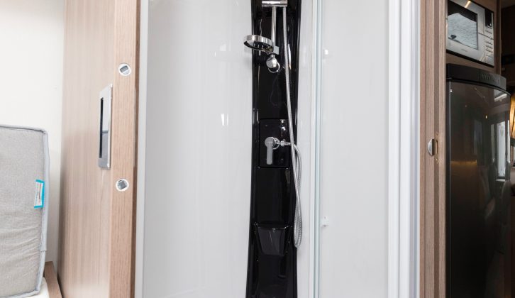 You'll find this spacious shower compartment on the nearside of the washroom