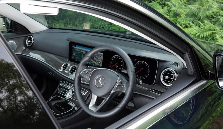 Instead of a conventional lever, the automatic gearbox is controlled by a stalk to the right of the steering wheel