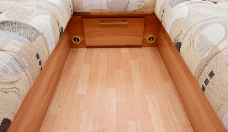Twin blown-air outlets are fitted in the lounge area, so you should keep nice and cosy in this used Bailey caravan