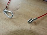 We decided to fit an Al-Ko carabiner-type cable with a hook at the other end