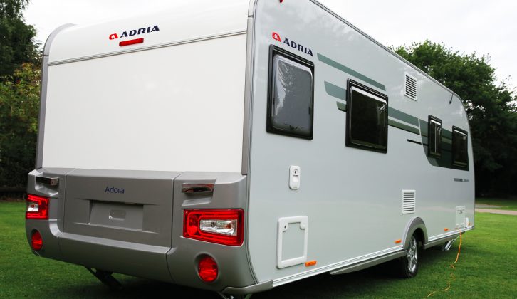 The services are found on the offside of this eye-catching Adria caravan