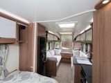 Beyond the kitchen is the Valencia's master bedroom, which can be partitioned off from the rest of the caravan