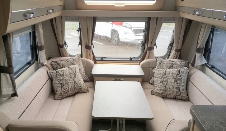 Bring the freestanding table into play and there's a good amount of dining space