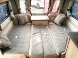 The front make-up double bed is easy to assemble and measures 2.04m x 1.4m – or used the sofas as 1.74m x 0.7m singles