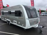 All 2018 Elddis Crusaders have distinctive single-tone dark grey sides and new graphics – with flush-fitting windows, this gives them a classy look