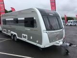All 2018 Elddis Crusaders have distinctive single-tone dark grey sides and new graphics – with flush-fitting windows, this gives them a classy look