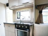 The Caravelair Antarès 406 has a compact kitchen, but has dual-fuel hobs and a combi oven and grill, plus good storage