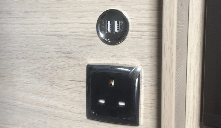 It is great to see two USB sockets in this sub-£15,500 caravan