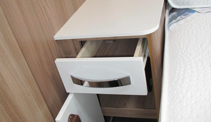 You also get generous bedside tables, each of which has a useful cupboard and drawer