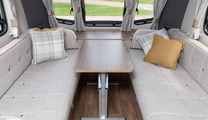 Need more space? The freestanding table gives dining room for six – not bad for a two-berth, although the table is stored at the back of the van