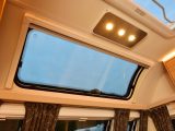 The sunroof over the lounge of this Knaus caravan is a good size with useful LED lighting