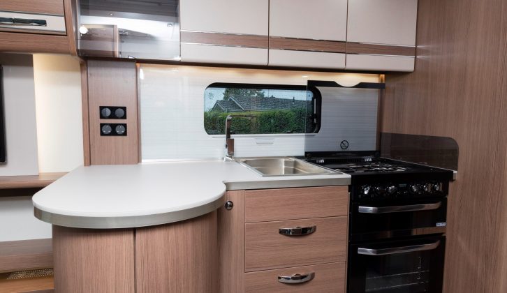 This is a very well specced kitchen with a peninsula unit that neatly separates the galley from the lounge