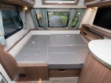 The front make-up double bed in the Buccaneer Barracuda measures 1.96m x 1.40m