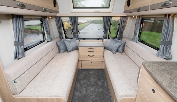 The caravan's 8ft width helps make the lounge an inviting place