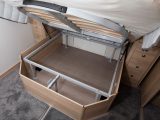 There's a good amount of storage space under the Elddis Avanté 860's island bed, which can be accessed from outside