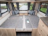 The front make-up double bed is even bigger at 2.12 x 1.43m (6ft 11in x 4ft 8in), or use the sofas as 1.88 x 0.72m (6ft 2in-long) single beds