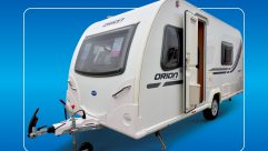 Alloy wheels and a spare wheel were standard on these Bailey caravans, but there's no front locker