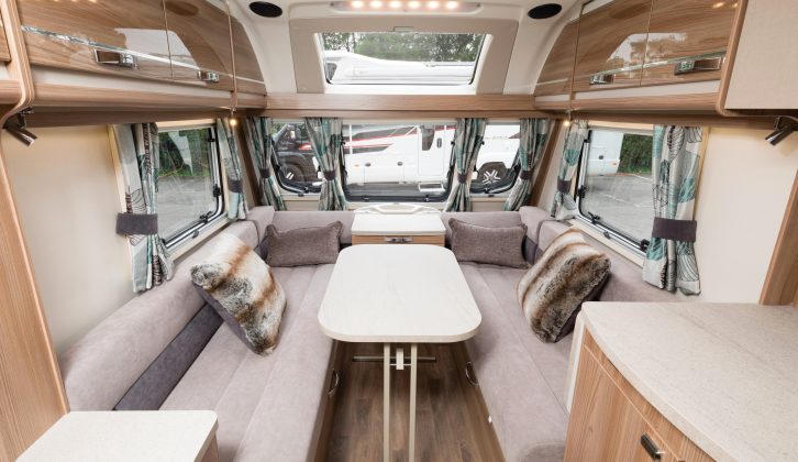 This folding table will let you and your guests dine in comfort – our test van came with optional SwiftShield upholstery (£395)