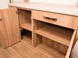 This caravan has a 132kg payload and the sideboard has a range of storage options