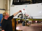 Operating the caravan’s brakes to ensure correct adjustment