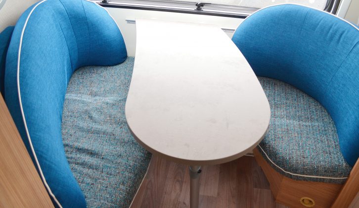 This funky dinette in the T@B 400 TD converts into a single bed
