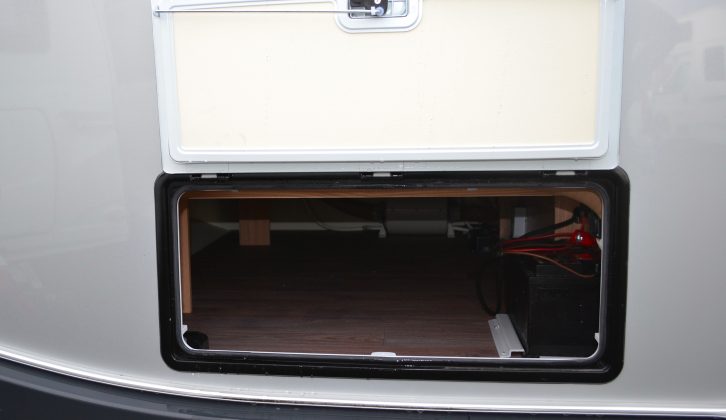 The underbed storage space has external access, too
