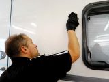Apply a thin layer of polish to your caravan in overlapping circles