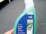 It is best to use a specialised acrylic window cleaner